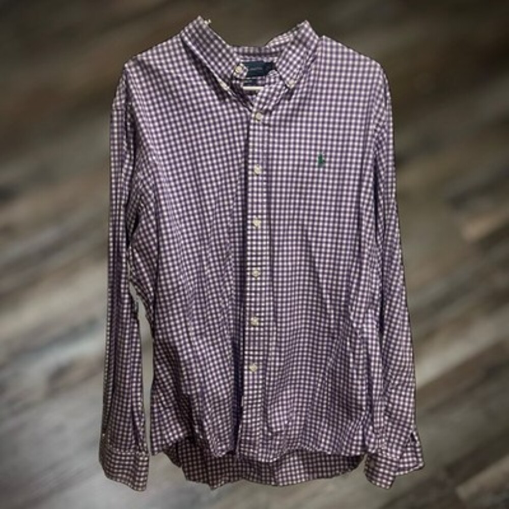 Ralph Lauren Men's Long Sleeve Plaid Button-Down XL Polo Dress Shirt